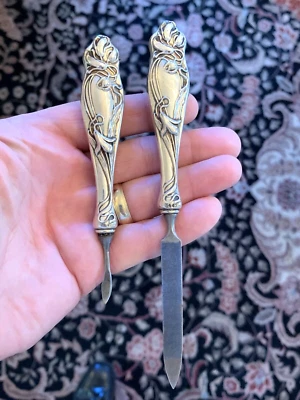 Antiga cutícula Kerr American Beauty nova vaidade esterlina lixa de unha - Imagem 1 de 4