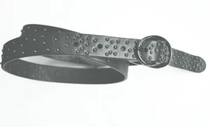 Esprit 22 mm Cinturón de cuero con pequeños tachuelas T. L 88 - 98 cm Gris oscuro - Imagen 1 de 1