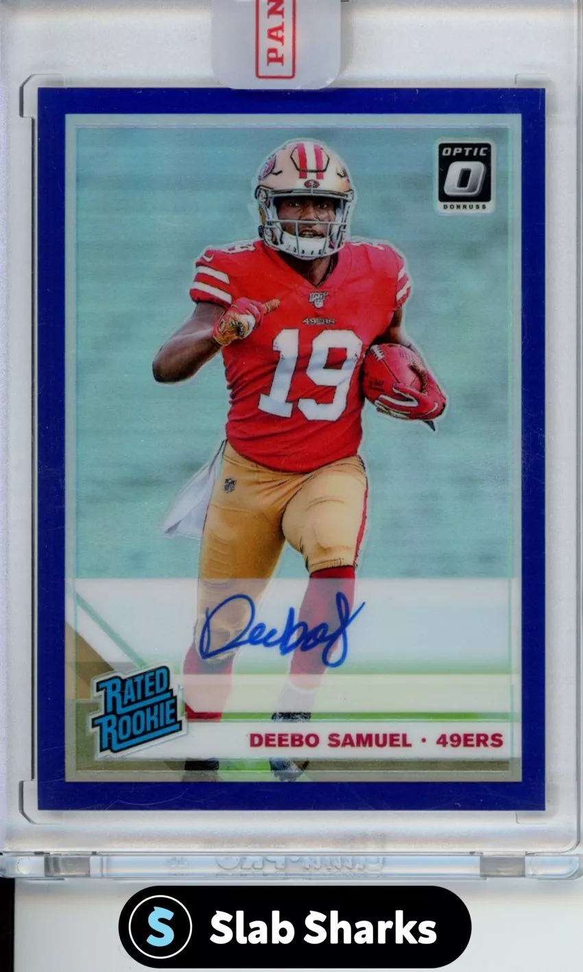 2019 PANINI DONRUSS OPTIC DEEBO SAMUEL RATED ROOKIE AUTO PURPLE /35