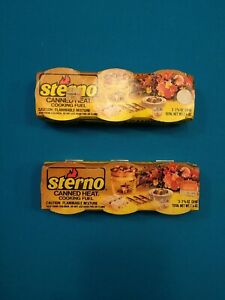 Vintage 3 Pack Sterno Canned Heat Cooking Fuel - 2 5/8oz Cans