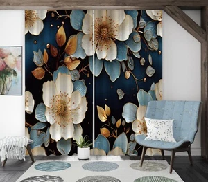 3D Blooming Art Flowers G8220 Photo Blockout Curtain Fabric Window Erin 2023 - Picture 1 of 7