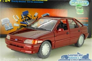 FORD ESCORT MODEL CAR MK5 BURGUNDY RED 1:24 1990'S DEALER SPECIAL SCHABAK K8 - Picture 1 of 5