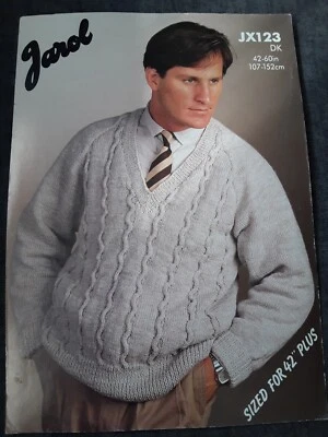 knitting pattern,  cabled sweater for larger sizes,  Jarol, double knitting - Image 1 of 2