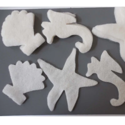 FLYFEL®-pads, FLYFEL®-web Merino 100%Wolle  nuno Filzen Sterne Herzen Seeleben - Bild 1 von 3