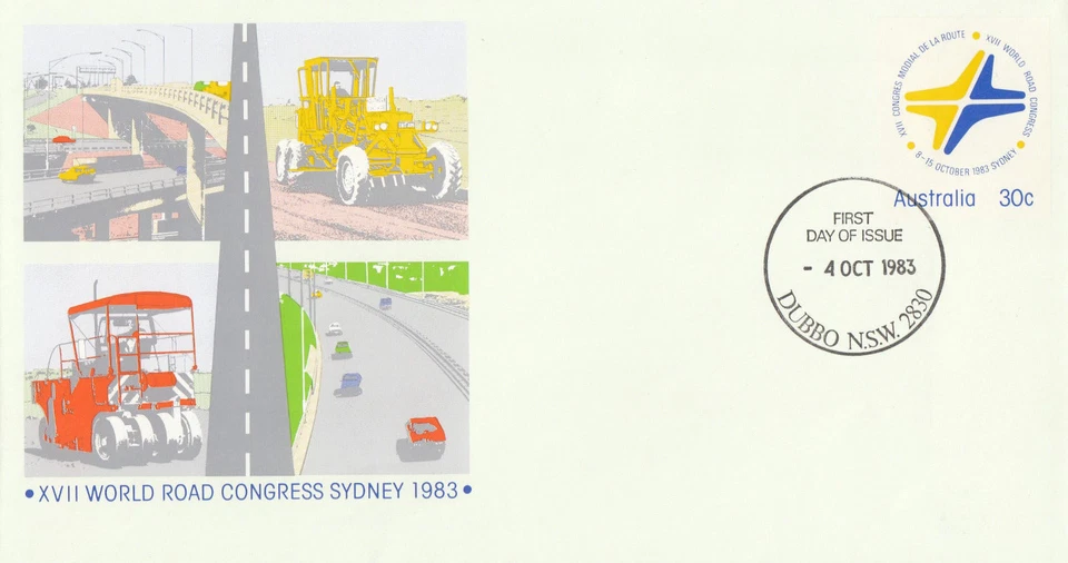 World Road Congress Australia Postal Stationery FDC 1983 (13878)  - Image 1 of 1
