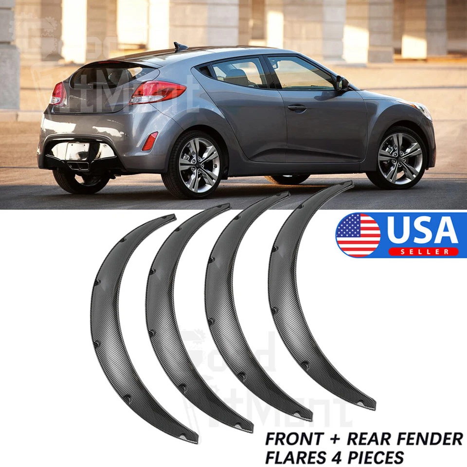 Arcos de rueda flexibles de carrocería ancha para guardabarros de fibra de carbono acampanados para Hyundai Veloster Foto 1 de 4