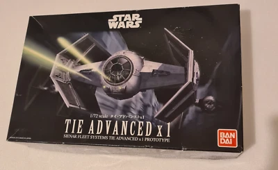 Star Wars TIE Advanced x1 Fighter 1:72 Scale Model Kit Bandai NEW Made In Japan - Image 1 of 4