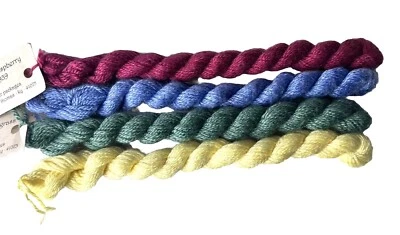 4- SILK & IVORY Needlecraft threads 50% Silk/50% Wool Blend 4 Colors Switzerland - Image 1 of 2