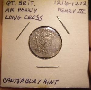1216-72 ENGLAND SILVER 1 PENNY KING HENRY III - Picture 1 of 3