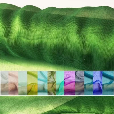 1yard X 1.3meter Mulberry Silk Chiffon Crepe Fabric Gauze Crinkled Georgette - Image 1 of 4
