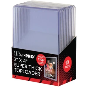 10 Ultra PRO 130pt Topload Portatarjetas gruesas Toploader cargadores 3x4" - Imagen 1 de 3