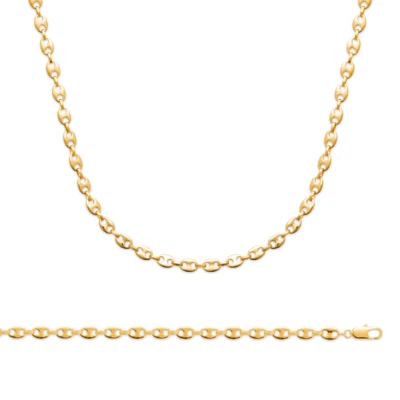 Chaîne Grain de Café 6MM Plaqué or 18 CARATS Longueurs Au Choix  - Photo 1/4