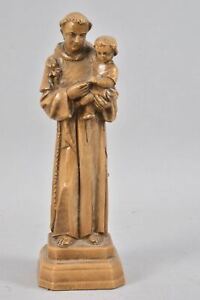 h43i30- Heiligenfigur, Hl. Antonius von Padua, Holz geschnitzt