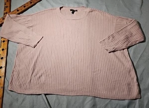 Eileen Fisher Sweater Womens Medium Pink Organic Cotton Knit Luxury Ribbed - Picture 1 of 11