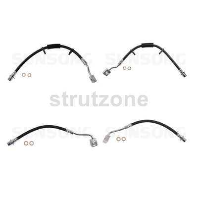 4 Front Rear Brake Hydraulic Hose Brake Line Fits 2011 2012 2013 Dodge Durango - Image 1 of 4