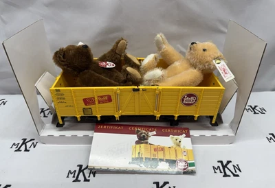 LGB 44210 YELLOW STEIFF GONDOLA CAR WITH TEDDY BEAR G Scale Gift - Image 1 of 4