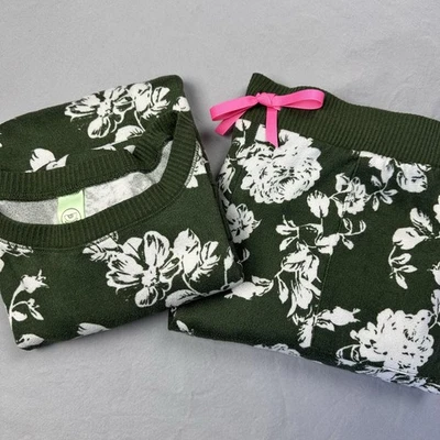 Conjunto de Pijama Honeydew Mujer Grande Verde Floral Sudadera Joggers Dos Piezas Acogedor Foto 1 de 4