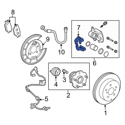 For Toyota RAV4 2008-2011 Toyota 4782242061 Rear Left Disc Brake Caliper Bracket Foto 1 de 3