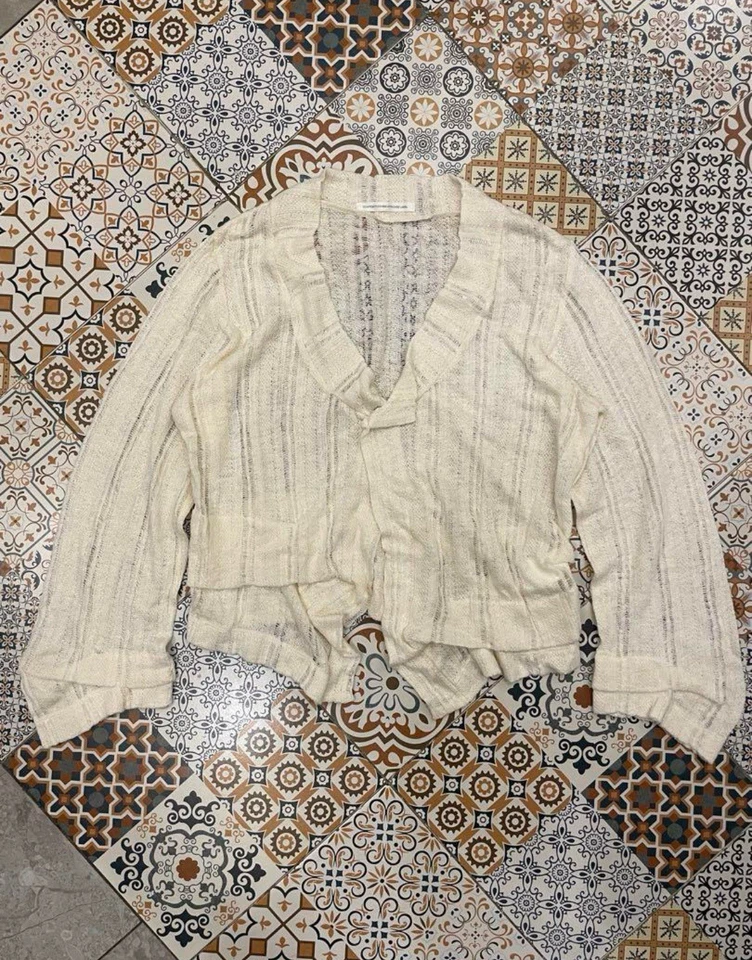 Cárdigan corto a rayas marfil 1 Y's Yohji Yamamoto talla 2 Foto 1 de 4