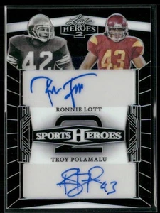 2024 Leaf Metal Sports Heroes 2 #H2-8 Ronnie Lott Troy Polamalu Black #1/25 - Picture 1 of 2