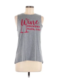 Modern Lux Women Gray Sleeveless T-Shirt M - Picture 1 of 2