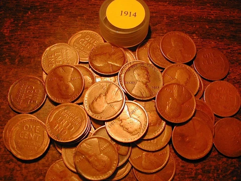 1914-P LINCOLN WHEAT CENT PENNY ROLL Cover