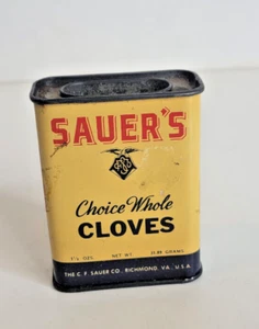Vintage Sauer's Cloves Spice Tin Richmond Virginia - Picture 1 of 8