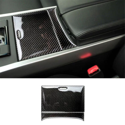2Pcs Carbon Fiber Interior Center Armrest Cupholder Cover Trim For Mazda CX-9 - Image 1 of 4