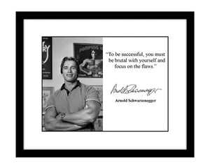 Arnold Schwarzenegger 8x10 signierter Fotodruck Erfolgreich Zitat Motivation - Bild 1 von 2