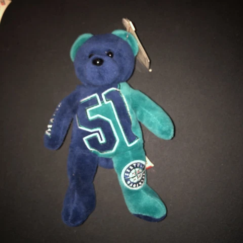 Ichiro Suzuki 51 Plush Beanie Bear Figure Seattle Mariners Cover