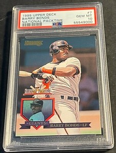 1995 BARRY BONDS UPPER DECK NATIONAL PACKTIME HOLOFOIL #7 PSA 10 POP 6