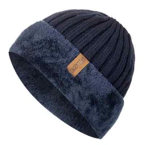 Nuevo Unisex Grueso Invierno Sombrero Mantener Caliente Añadir Piel Forrado Brida Gorra Elegante Gorro - Imagen 1 de 16