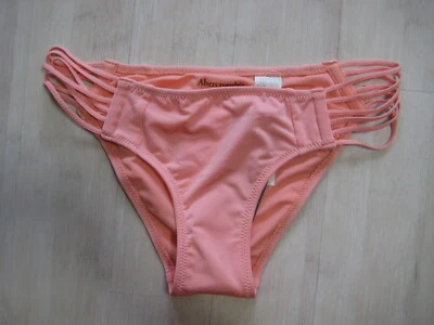 Nuevo con etiquetas Pantalones de bikini de natación Abercrombie & Fitch XSmall coral con tiras recorte lateral  Foto 1 de 4