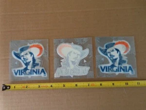 VINTAGE NCAA  Virginia Cavaliers 3 LEXTRA IRON ON  Old School Free Shipping !!! - Picture 1 of 3