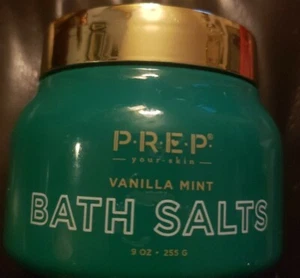 Prep Your Skin Bath Sea Salts Vanilla Mint 9oz Exfoliate Scrub - Picture 1 of 2