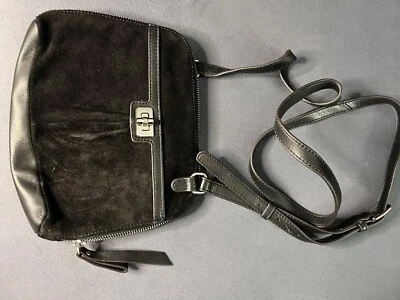 B. Makovsky Black suede leather crossbody shoulder bag - Image 1 of 2