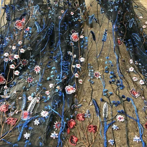 Tela de encaje floral con cordones 58" bordado vestido de novia tela de encaje 0,5 años 4 colores - Imagen 1 de 33