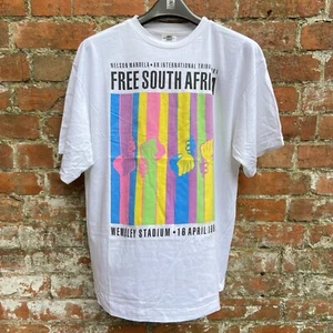 Vintage 90s Mandela Concert T Shirt XL Single Stitch 1990 Anti-Apartheid Rare! - Bild 1 von 16