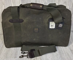 Filson Tin Cloth 43L Medium Duffel Bag W/Bridle Leather Otter Green Oil Finished - Picture 1 of 10