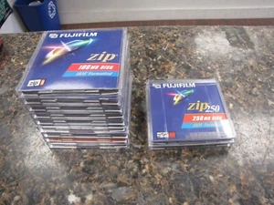 Lot (9) Genuine Fujifilm Zip100 IBM Formatted 100 MB Disks & (2) Zip250 Disks - Picture 1 of 3