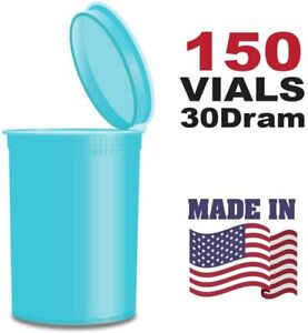 150 Aqua Vials - 30 DRAM Pop Top Bottle - Smell Proof Containers