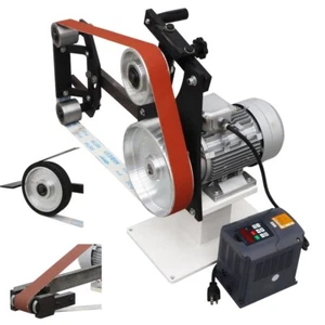 Industry Sand-belt Machine Belt Grinder Polisher 110V 2200W 3Grinding Wheels 71" - Picture 1 of 24