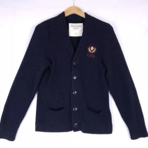 Abercrombie & Fitch Vintage Women's Cardigan Navy Blue Sweater XL - Picture 1 of 8
