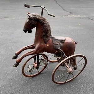 Vintage Wooden Doll Tricycle Horse - Estate - Picture 1 of 14