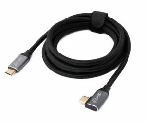 USB 3.1 Gen 2 100W Cable 6 7/12ft Type C Plug To Plug Angle Braided Adaptor - Picture 1 of 6