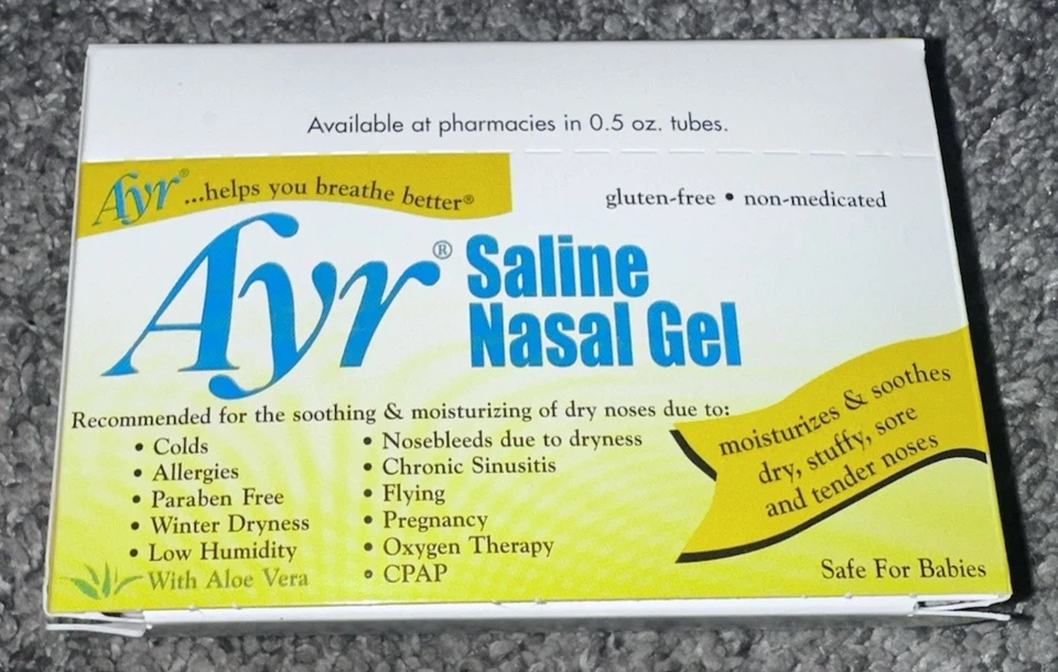 Носовой гель Ayr Saline с алоэ вера 1,75 г ea. Exp: 6/2028 ~ Лот из 10 ~ новый в коробке! - Изображение 1 из 1