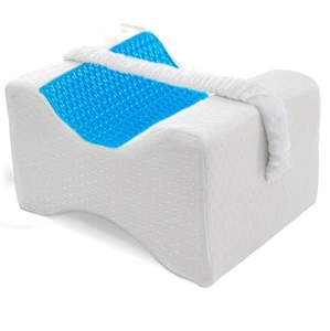 Knee Pillow w/ Cooling Gel + Memory Foam, & Adjustable Elastic Strap Washable - Picture 1 of 8