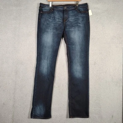 Pantalones de mezclilla Buffalo David Bitton Sabine para mujer 16 azules tiro regular cigarrillo nuevos con etiquetas Foto 1 de 4