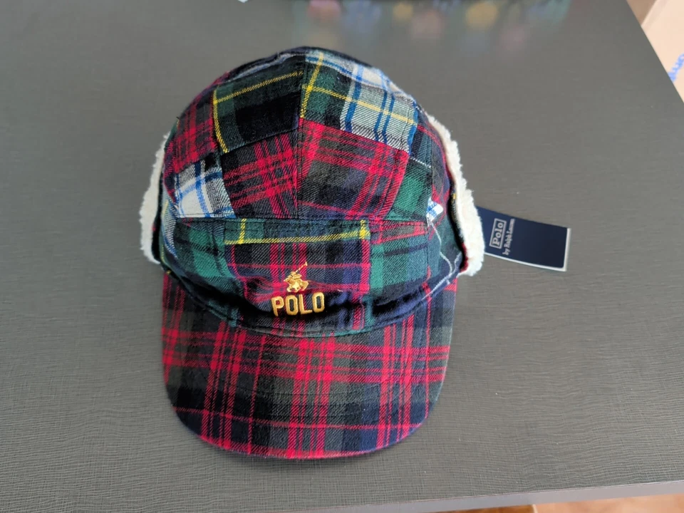 Nuevo POLO RALPH LAUREN Franela a Cuadros Trampero Oreja Gorra Sombrero Precio de venta sugerido por el fabricante $148 Foto 1 de 4
