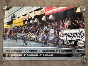 VERY RARE Vintage 1981 Prague Campagnolo Cycling Poster World Championship 26x39 - Picture 1 of 9